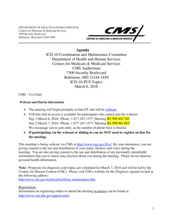 ICD-10 Coordination And Maintenance Committee - CMS
