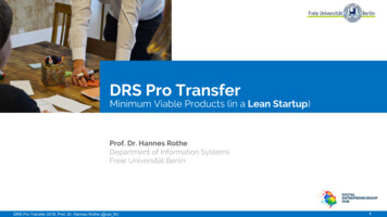 DRS Pro Transfer - Startup Ecosystem