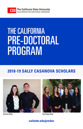 THE CALIFORNIA PRE-DOCTORAL PROGRAM - California State University