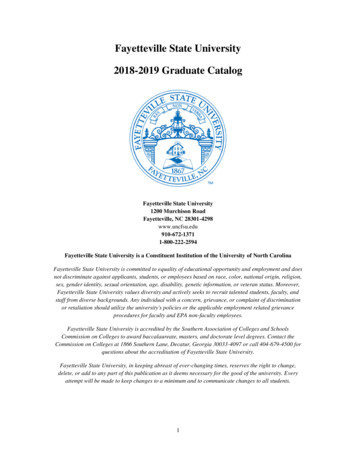 Fayetteville State University - 2018-2019 Graduate Catalog