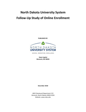 North Dakota University System Follow‐Up Study Of Online . - NDUS