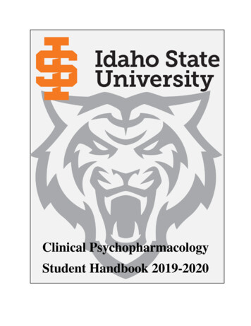 Clinical Psychopharmacology Student Handbook 2019-2020