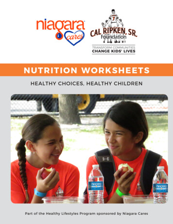 2019 Nutrition Worksheets - Cal Ripken Sr. Foundation