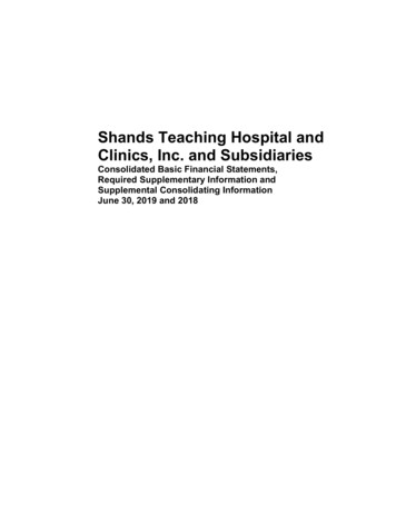 Shands Teaching Hospital And Clinics, Inc. And Subsidiaries Audited FS