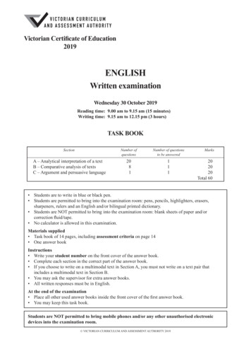 2019 English Written Examination