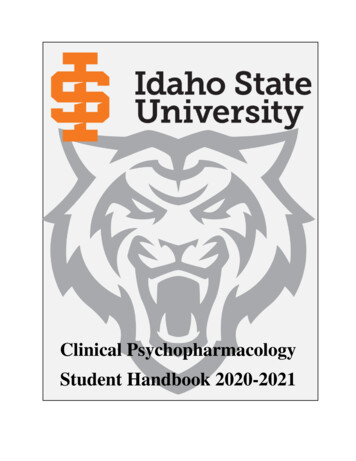 Clinical Psychopharmacology Student Handbook 2020-2021