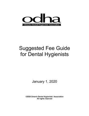 Suggested Fee Guide For Dental Hygienists