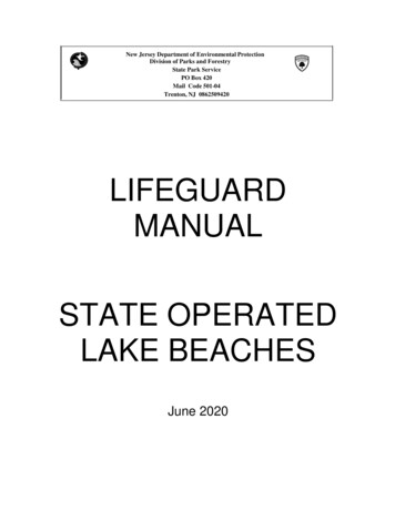 LIFEGUARD MANUAL STATE OPERATED LAKE BEACHES
