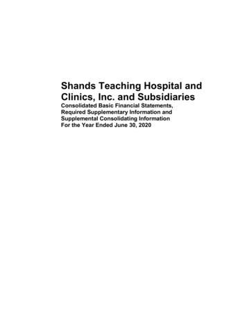 Shands Teaching Hospital And Clinics, Inc. And Subsidiaries