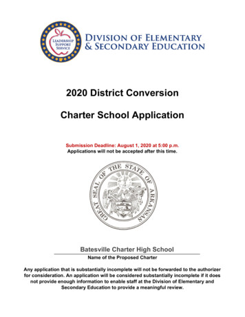 2020 District Conversion Charter School Application