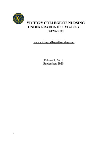Victory College Of Nursing Undergraduate Catalog 2020-2021