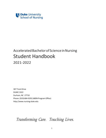 Accelerated Bachelor Of Science In Nursing Student Handbook
