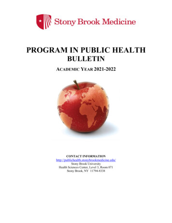 GRADUATE PROGRAM IN PUBLIC HEALTH - Stony Brook Medicine