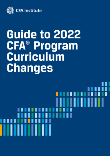Guide To 2022 CFA Program Curriculum Changes