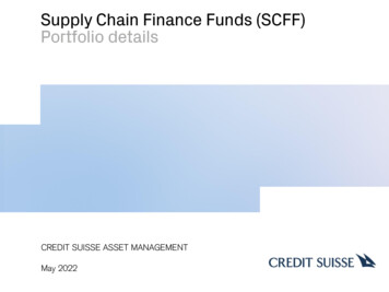 Supply Chain Finance Funds (SCFF) - Portfolio Details