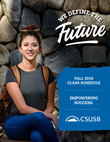 Fall 2018 Class Schedule - CSUSB