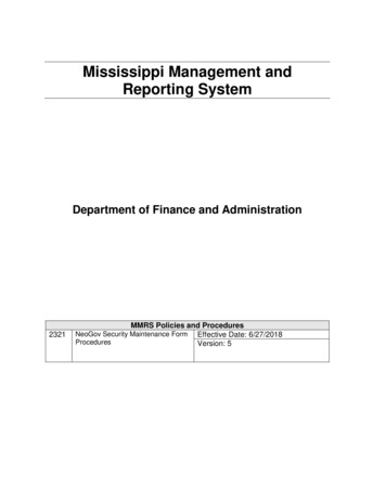 Mississippi Management And Reporting System - DFA