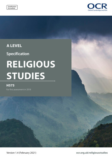 Specification RELIGIOUS STUDIES