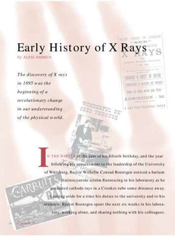 Early History Of X Rays - SLAC