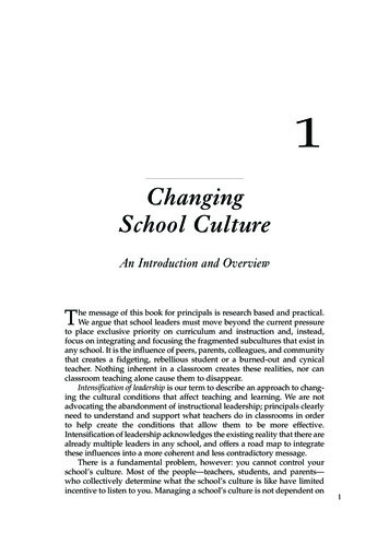 Changing School Culture - SAGE Publications Inc