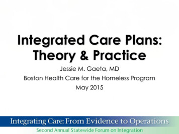 Integrated Care Plans: Theory & Practice - Masspartnership