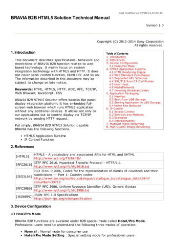 BRAVIA B2B HTML5 Solution Technical Manual