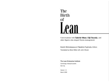 The Birth Of Lean - Lean Manufacturing LEI Lean Services