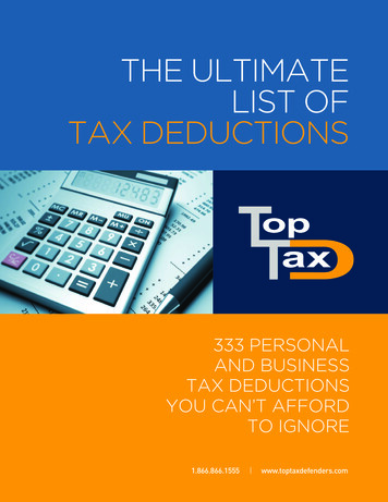 THE ULTIMATE LIST OF TAX DEDUCTIONS