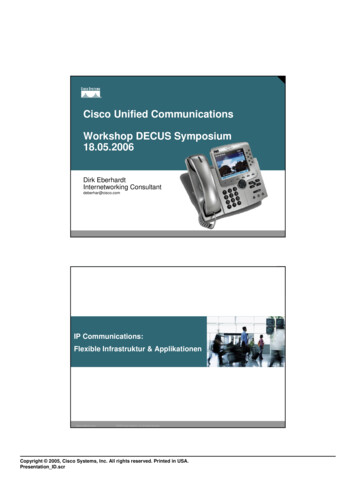 Cisco Unified Communications Workshop DECUS Symposium 18.05