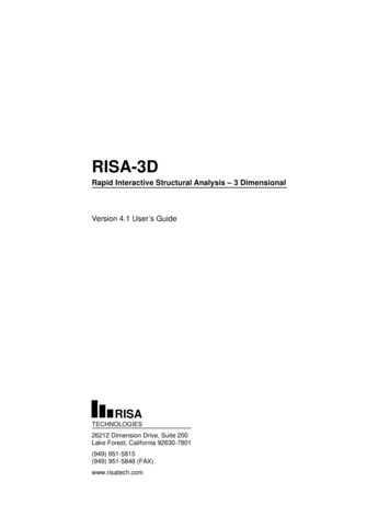 RISA-3D Version 4-1 Tutorial