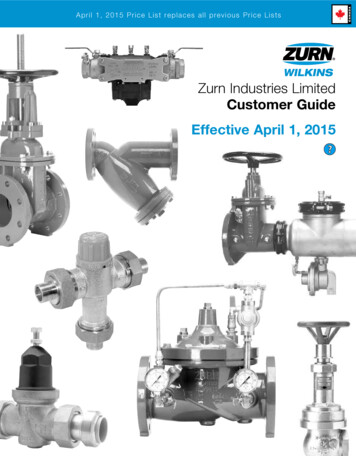 Zurn Industries Limited Customer Guide