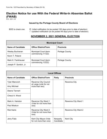 Election Notice For Use With The Federal Write-In Absentee Ballot (FWAB)