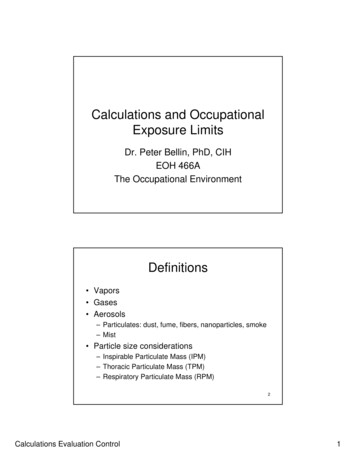 Calculations And Occupational Exposure Limits