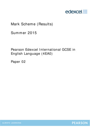 Mark Scheme (Results) Summer 2015 - Pearson Qualifications