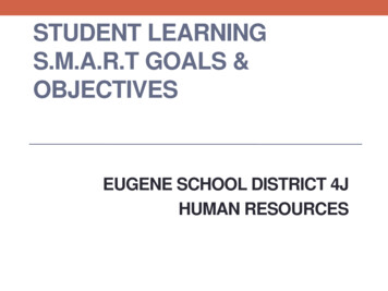 STUDENT LEARNING S.M.A.R.T GOALS & OBJECTIVES