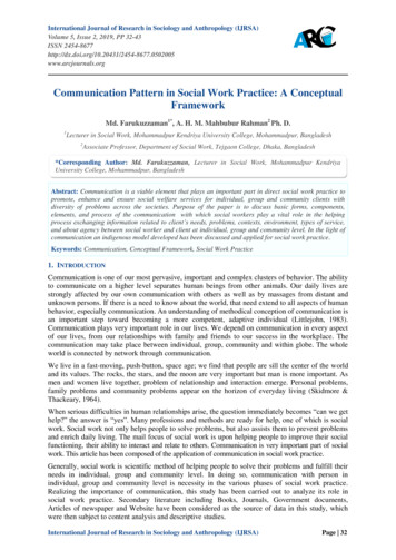 Communication Pattern In Social Work Practice: A .