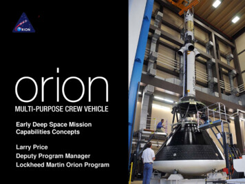 Orion MPCV - Human Space Exploration Workshop - NASA