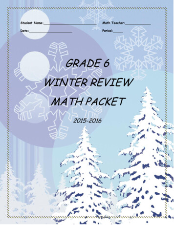 GRADE 6 WINTER REVIEW MATH PACKET - Weebly
