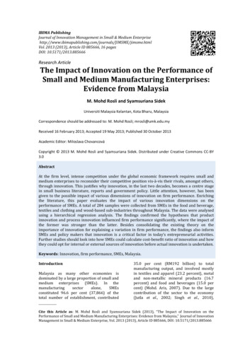 The Impact Of Innovation On The Performance Of Small And .