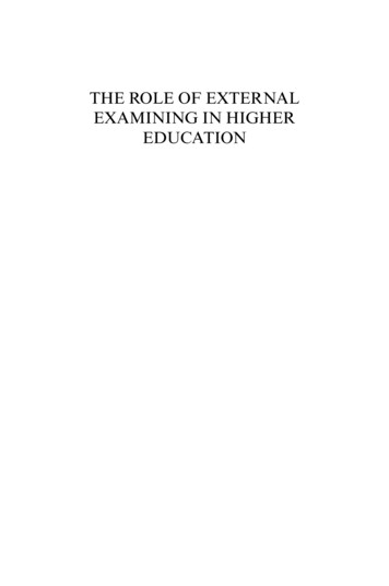 THE ROLE OF EXTERNAL EXAMINING IN HIGHER EDUCATION - Emeraldshop