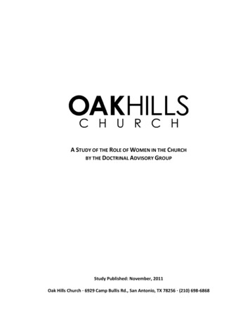 Study Published: November, 2011 Oak Hills Church · 6929 .