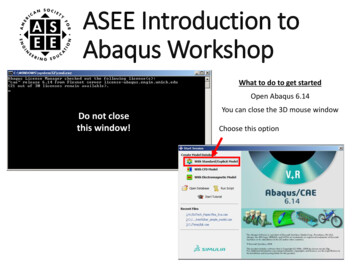 ASEE Introduction To Abaqus Workshop