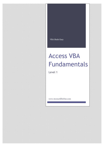 Access VBA Fundamentals