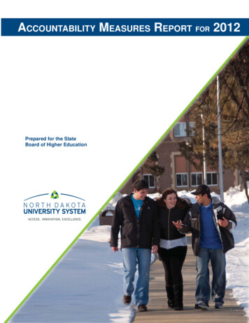 CCOUNTABILITY MEASURES REPORT 2012 - North Dakota State University