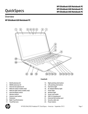 HP EliteBook 820 Notebook PC QuickSpecs HP EliteBook 850 . - CNET Content