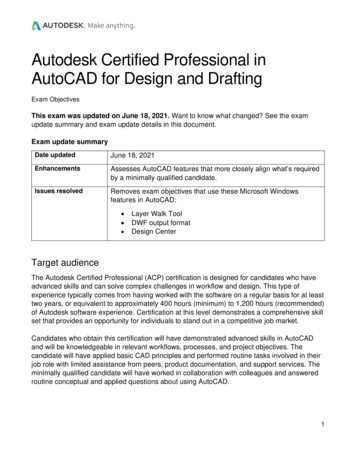Autodesk Certified Professional In AutoCAD For Design And .