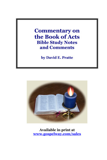 Commentary On The Book Of Acts - Bible Study Lessons