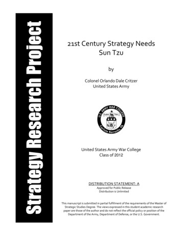 21st Century Strategy Needs Sun Tzu