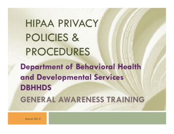 Hipaa Privacy Policies & Procedures
