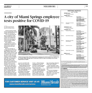 CORONAVIRUS A City Of Miami Springs Employee . - Miami Beach, Florida